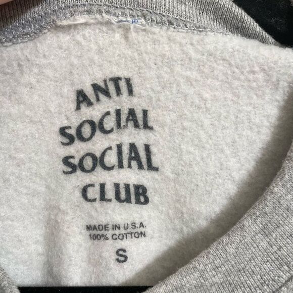 Anti Social Social Club Gray Hot Pink Crew Neck Sweater Womens Small - Picture 4 of 5